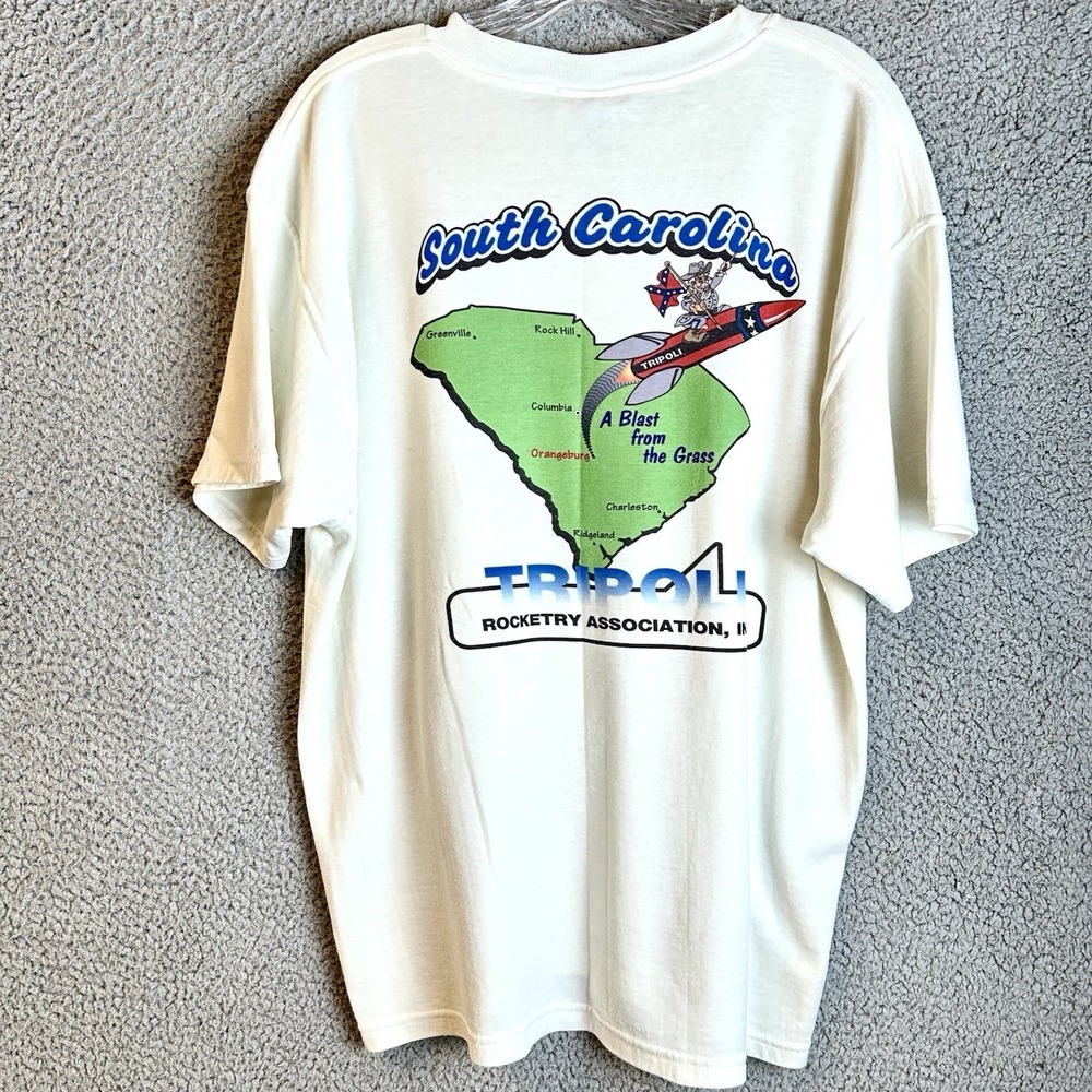 Vintage Trapoli South Carolina Rocketry Association T Shirt Size XL Confederate